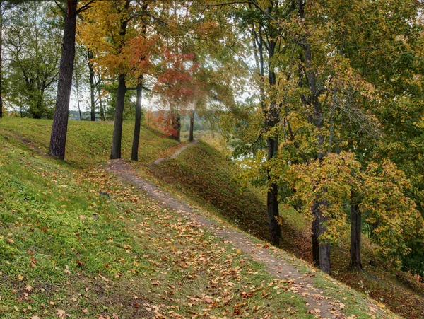 Noite Adiantada Outono Suave Sudargas Mounds Grinaiciai Condado Marijampole Lituânia — Fotografia de Stock
