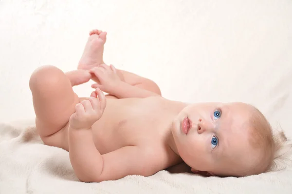 Happy baby l after the shower Royalty Free Stock Images