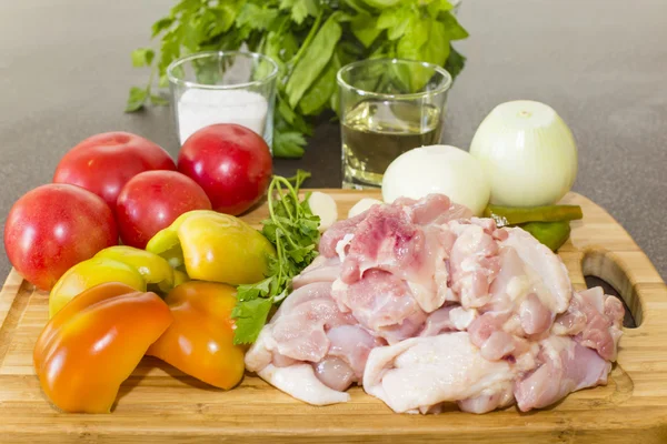 Pieces of sliced chicken — Stock Photo, Image