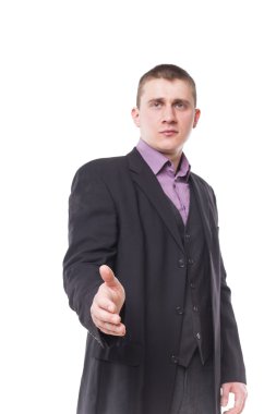 genç adam elini tutar