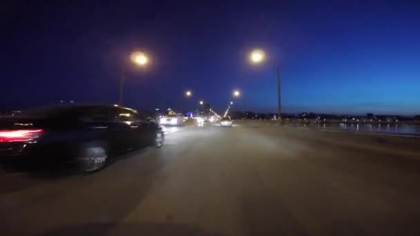 Gece şehir zaman atlamalı — Stok video