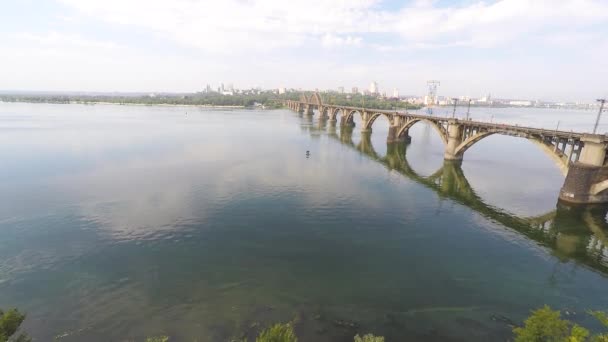 Aerial videos of the Dnieper river — Stock Video