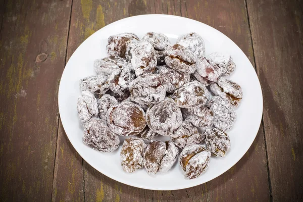 Dried plum candied — Stock Photo, Image