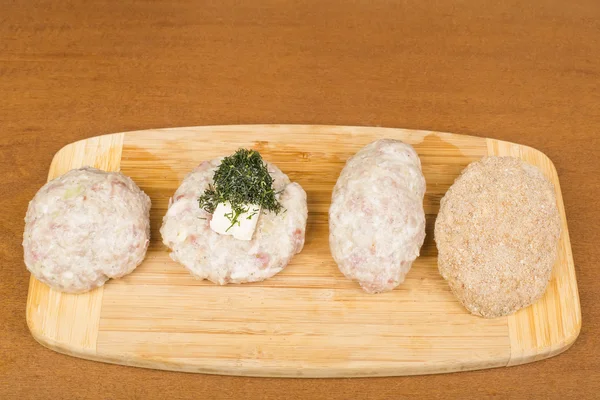 Ukrainian semi-finished raw burgers — Stock Photo, Image