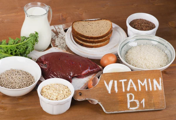 Foods Highest in Vitamin B1 — Stock Photo, Image
