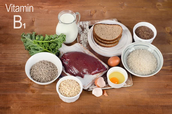Foods Highest in Vitamin B1 — Stock Photo, Image