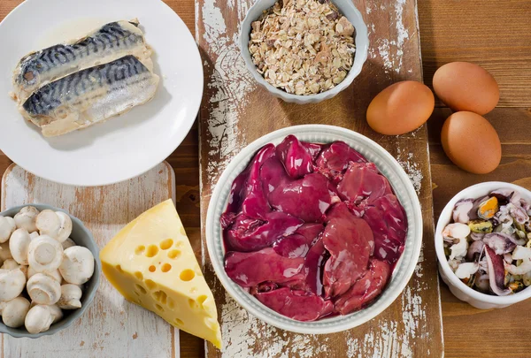 Alimenti Più alti in Vitamina B12 — Foto Stock