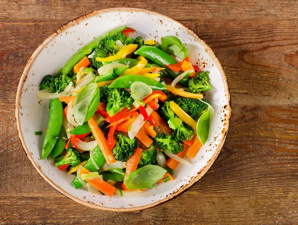 Vegetable stir fry in a plate. — Stock Photo, Image