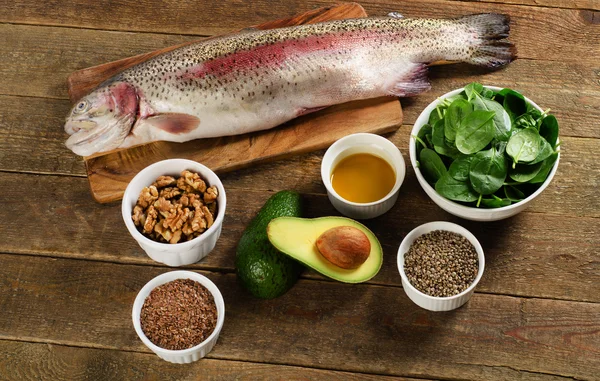 Lebensmittel mit dem höchsten Omega-3-Gehalt — Stockfoto