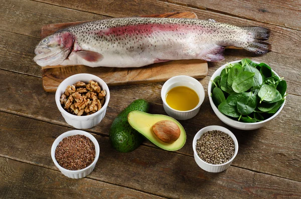 Alimenti più alti in totale Omega-3 — Foto Stock