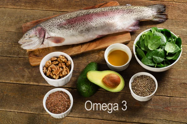 Toplam Omega-3'te en yüksek gıdalar — Stok fotoğraf