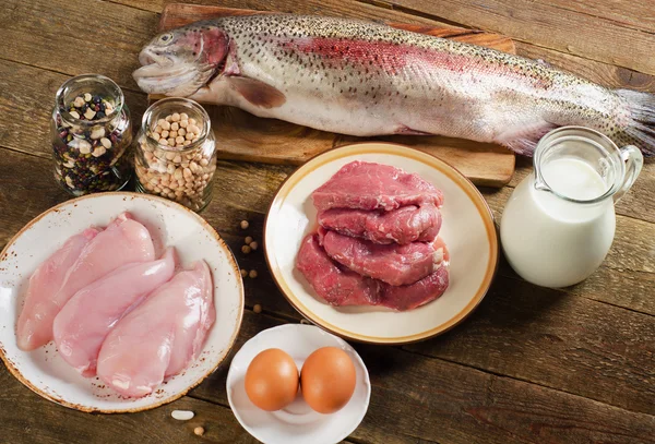 Alimentos ricos em proteínas — Fotografia de Stock