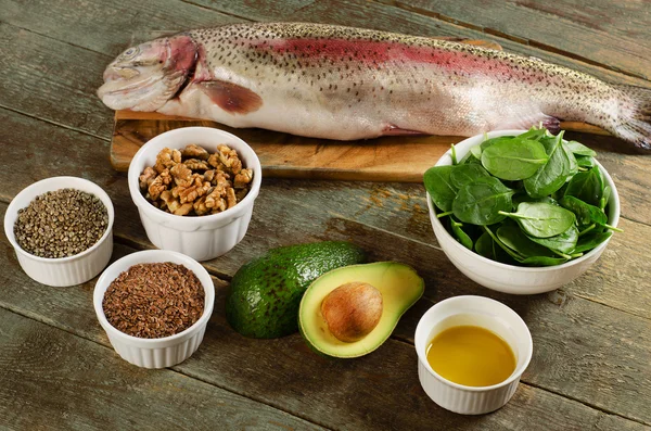 Alimentos más altos en Omega-3 Total — Foto de Stock