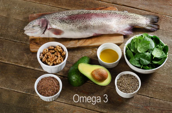 Самый высокий уровень продуктов питания в Total Omega-3 — стоковое фото