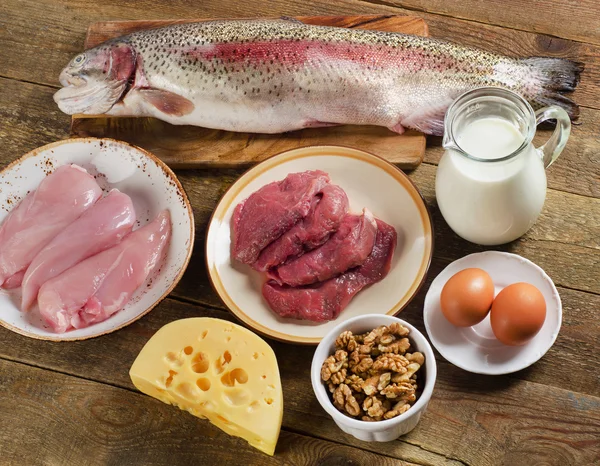 Alimenti ad alto contenuto proteico — Foto Stock