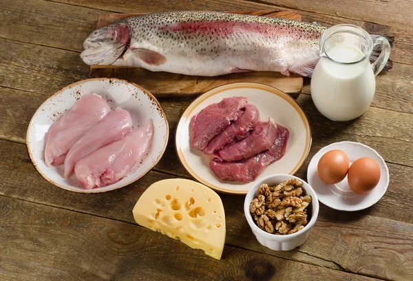 Alimenti ad alto contenuto proteico — Foto Stock