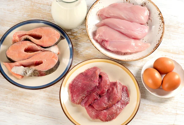 Alimentos ricos em proteínas — Fotografia de Stock