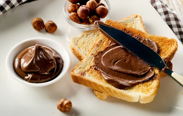 Pirítós csokoládéval — Stock Fotó