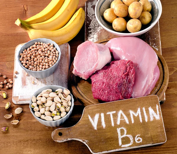 Élelmiszerek legmagasabb, a B6-Vitamin — Stock Fotó