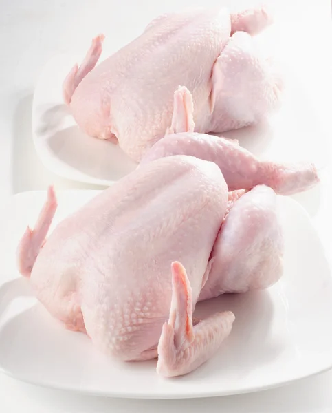 Two whole raw chickens — Stock Photo, Image