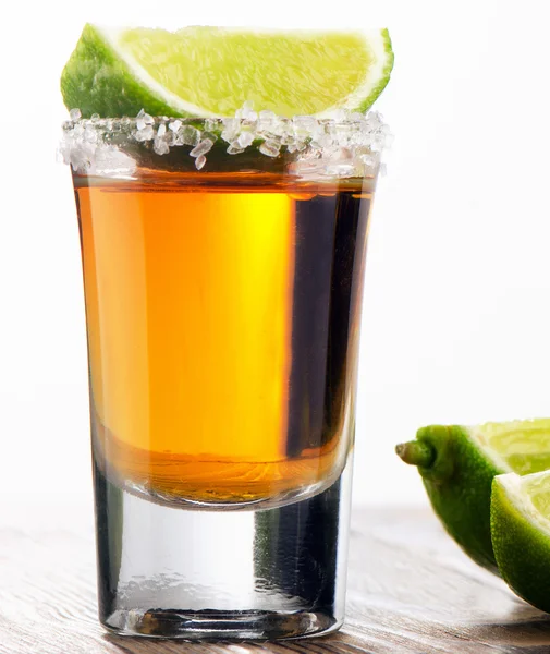 Tequila shot con lime — Foto Stock