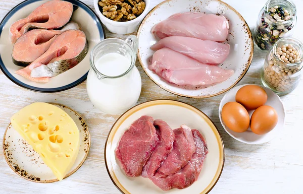 Protein yüksek gıdalar — Stok fotoğraf