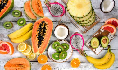 egzotik tropik meyveler.