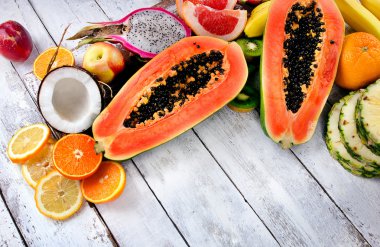 egzotik tropik meyveler.