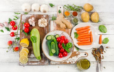 Ham organik sebze. Gıda arka plan. 