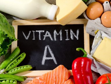 vitamin A Products with blackboard 
