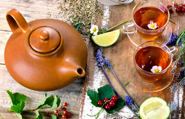 Herbal tea with herbs — Stock Photo, Image