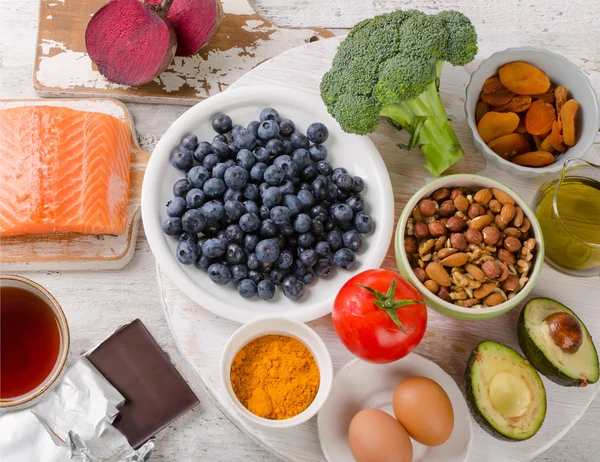 Melhores alimentos para o cérebro. Dieta saudável Conceito . — Fotografia de Stock