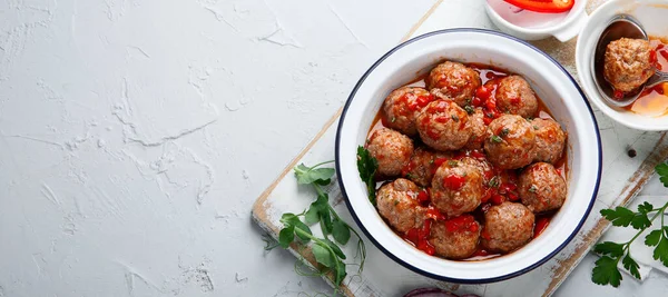 Polpette Fatte Casa Con Salsa Pomodoro Cibo Fatto Casa Concetto — Foto Stock