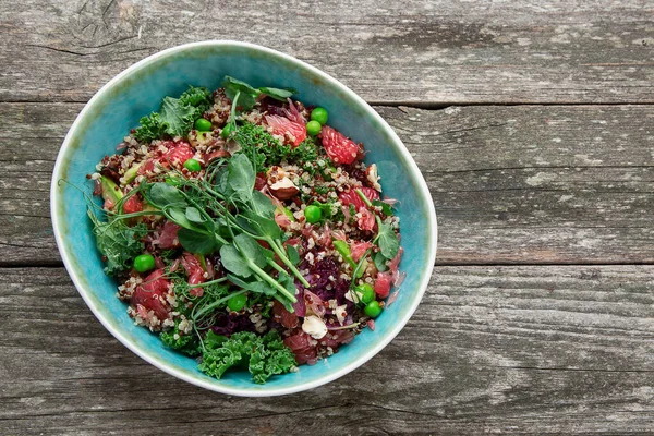 Salada Quinoa Com Toranja Conceito Alimentação Saudável Vista Superior Espaço — Fotografia de Stock