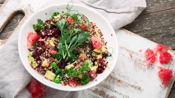 Salada Quinoa Com Toranja Conceito Alimentação Saudável — Fotografia de Stock