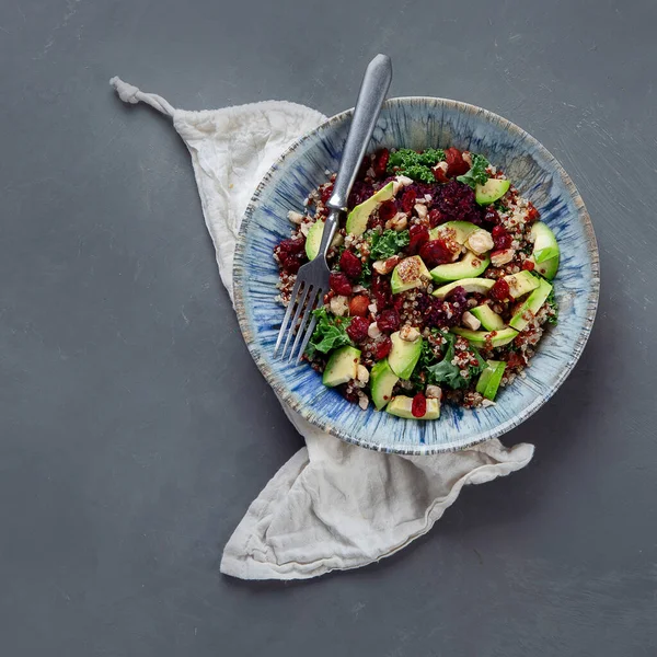 Salada Quinoa Com Toranja Conceito Alimentação Saudável Visão Superior Cópia — Fotografia de Stock