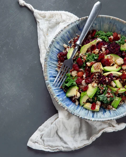 Salada Quinoa Com Toranja Conceito Alimentação Saudável Visão Superior Cópia — Fotografia de Stock