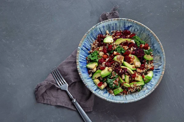 Salada Quinoa Com Toranja Conceito Alimentação Saudável Visão Superior Cópia — Fotografia de Stock