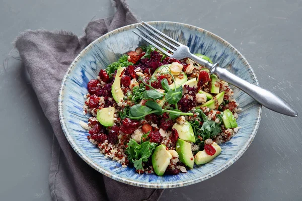 Salada Quinoa Com Toranja Conceito Alimentação Saudável Visão Superior Cópia — Fotografia de Stock