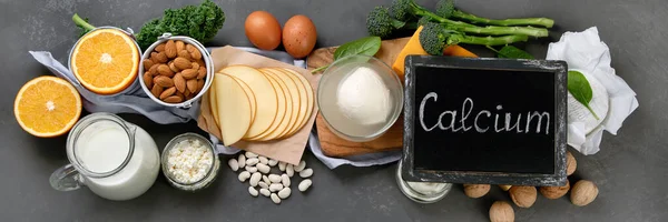Journal Intime Sain Produits Non Alimentaires Riches Calcium Sur Fond — Photo