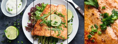 Limonlu ızgara somon ve kekik.