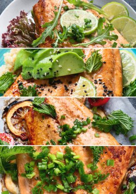 Limonlu ızgara somon ve kekik.