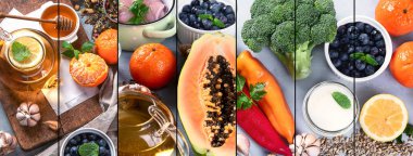 Bağışıklık sisteminin sağlıklı gıdaları artırma kolajı. Yüksek miktarda antioksidan, mineral ve vitamin içeren yiyecekler. Boşluğu kopyala