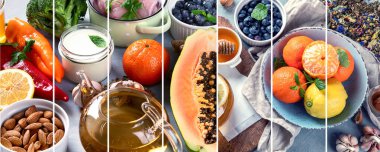 Bağışıklık sisteminin sağlıklı gıdaları artırma kolajı. Yüksek miktarda antioksidan, mineral ve vitamin içeren yiyecekler. Boşluğu kopyala