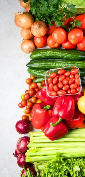 Collage Delle Migliori Fonti Immunitario Aumentando Cibo Sano Sfondo Grigio — Foto Stock