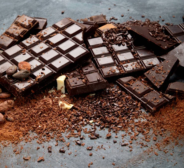 Fasole Cacao Ciocolată Fundal Gri — Fotografie, imagine de stoc