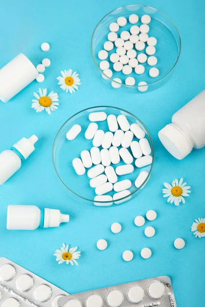 Assortment Different Pills Medical Bottles Concept Illness Treatment Medicine Healthcare — Stock Photo, Image