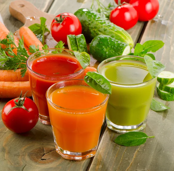 Fresh vegetable  juices — Stock Photo, Image