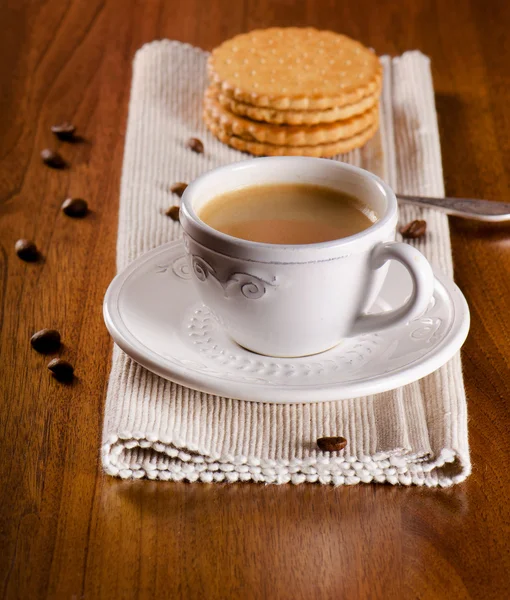 杯咖啡和饼干 — 图库照片
