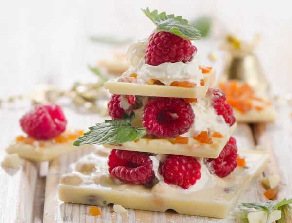 Dolce albero di Natale al cioccolato — Foto Stock